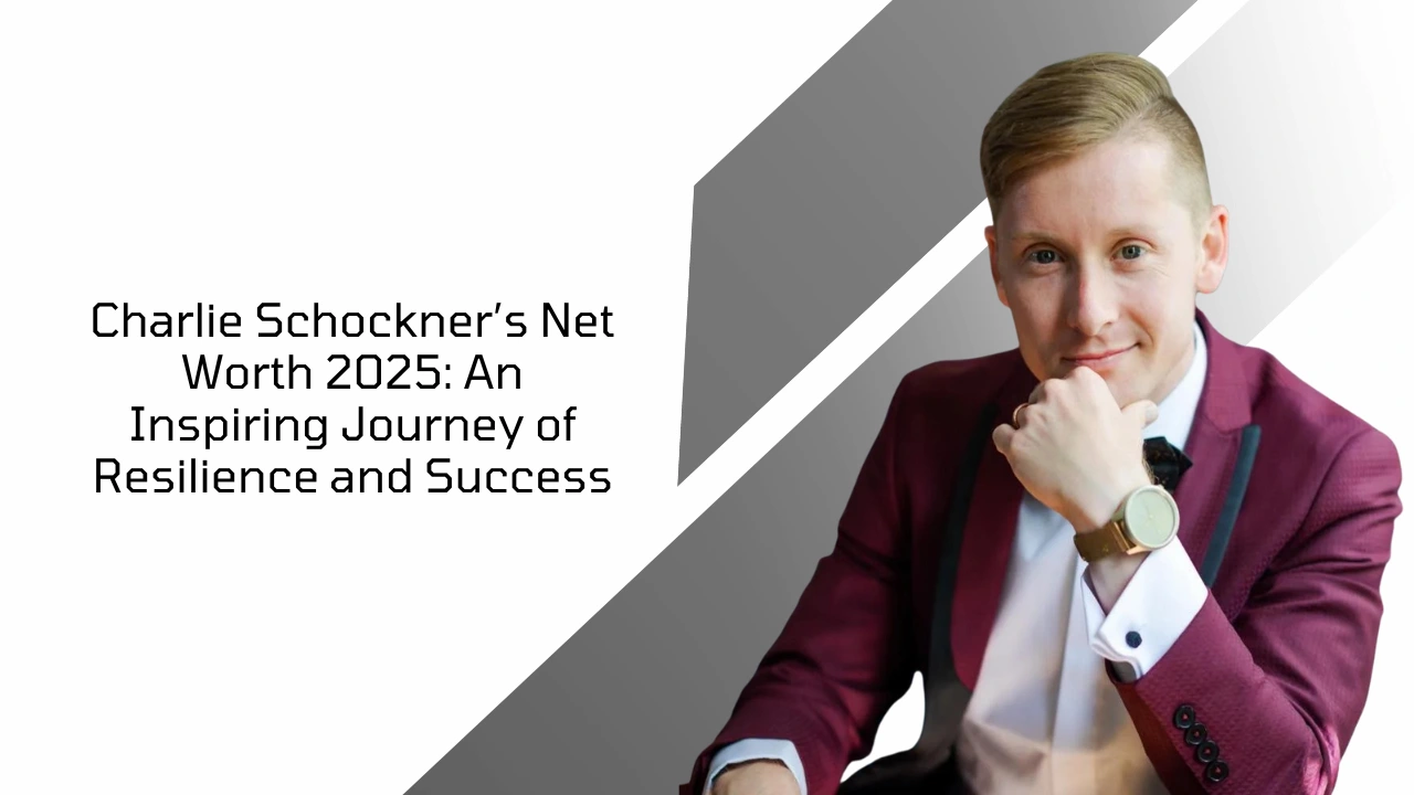 Charlie Schockner in a maroon suit with gold watch, promoting his 2025 net worth and success journey