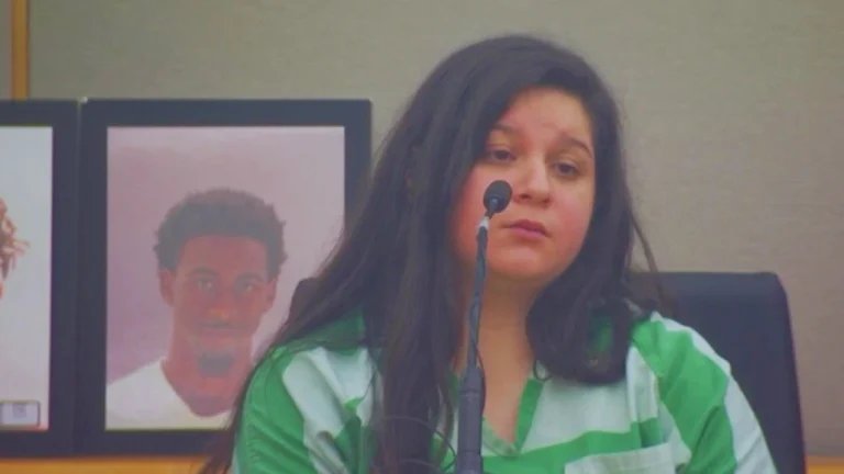 Crystal Cortes testifying in court during Kendra Hatcher murder trial.