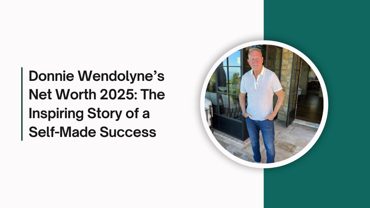 Donnie Wendolyne standing outside a modern home, featured in an article about his net worth 2025.