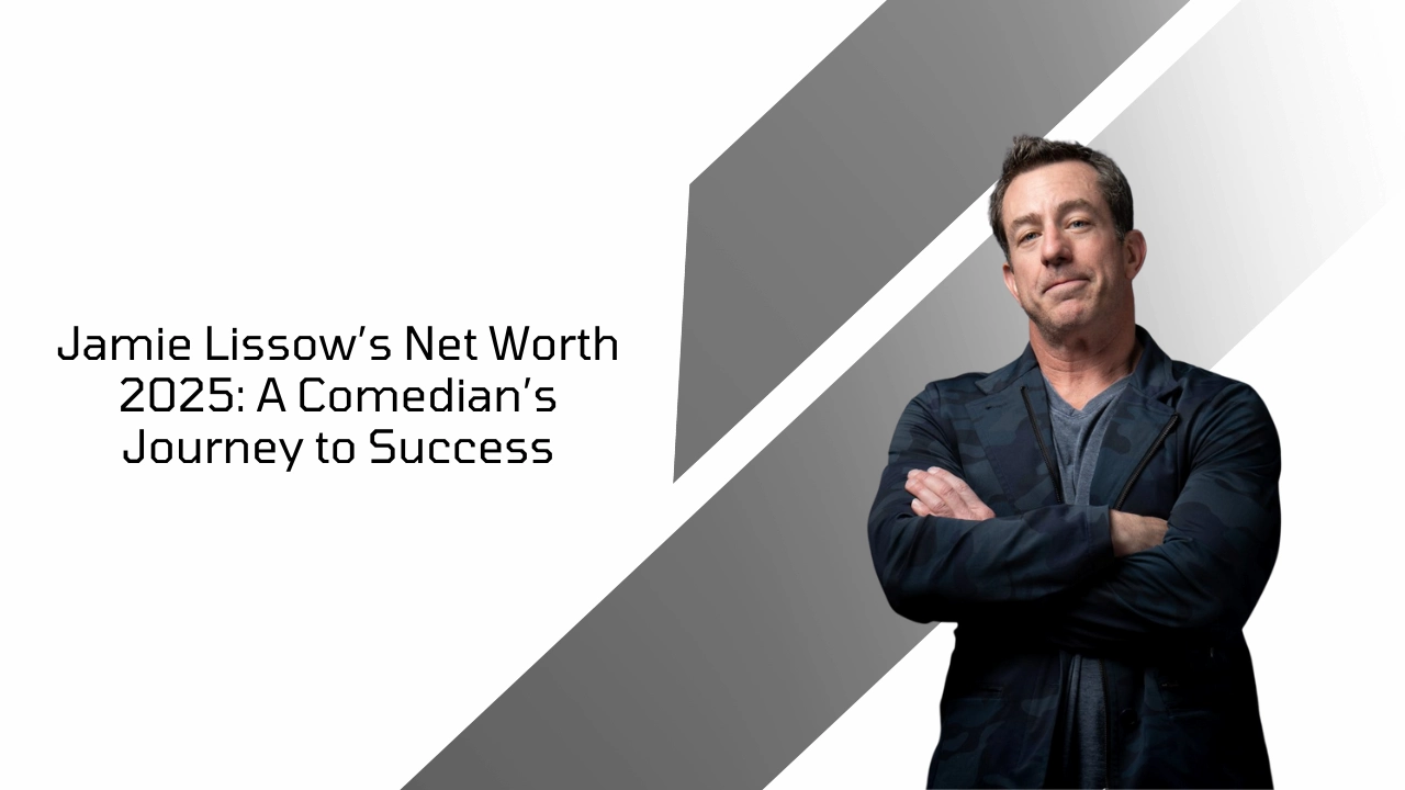 Jamie Lissow’s Net Worth 2025 featured image with Jamie Lissow posing in a modern graphic background