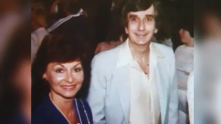 Joan Bent and Donald Bent smiling together at a social gathering before her disappearance.