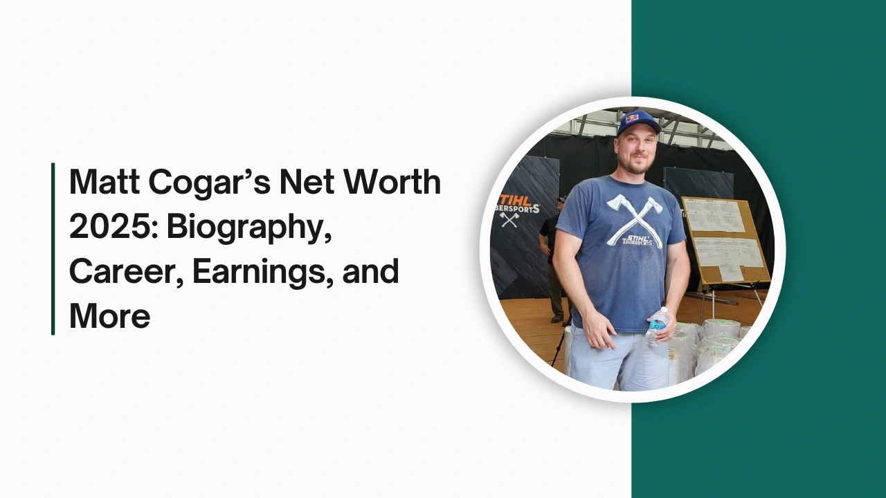 Matt Cogar wearing STIHL TIMBERSPORTS shirt at a lumberjack event in 2025
