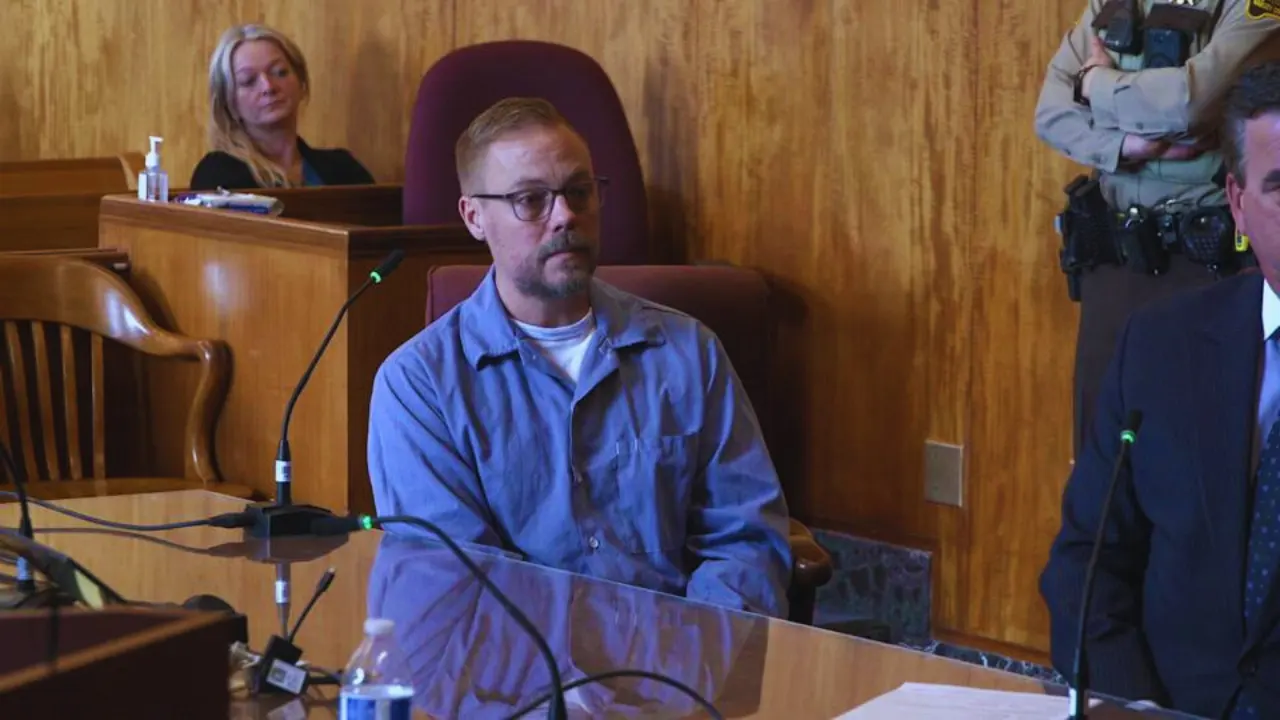 Matthew Ecker seated in courtroom during his murder trial in Minnesota.