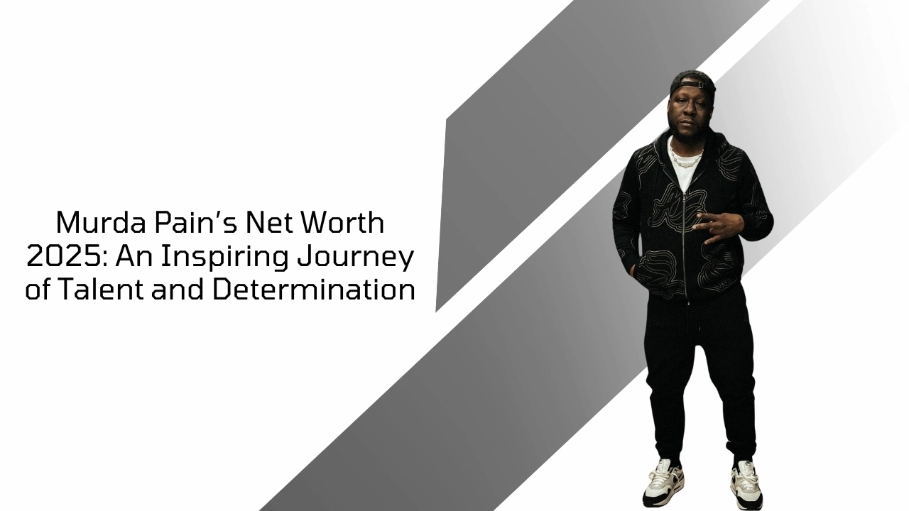 Murda Pain posing in casual outfit with title about his net worth and inspiring career journey in 2025