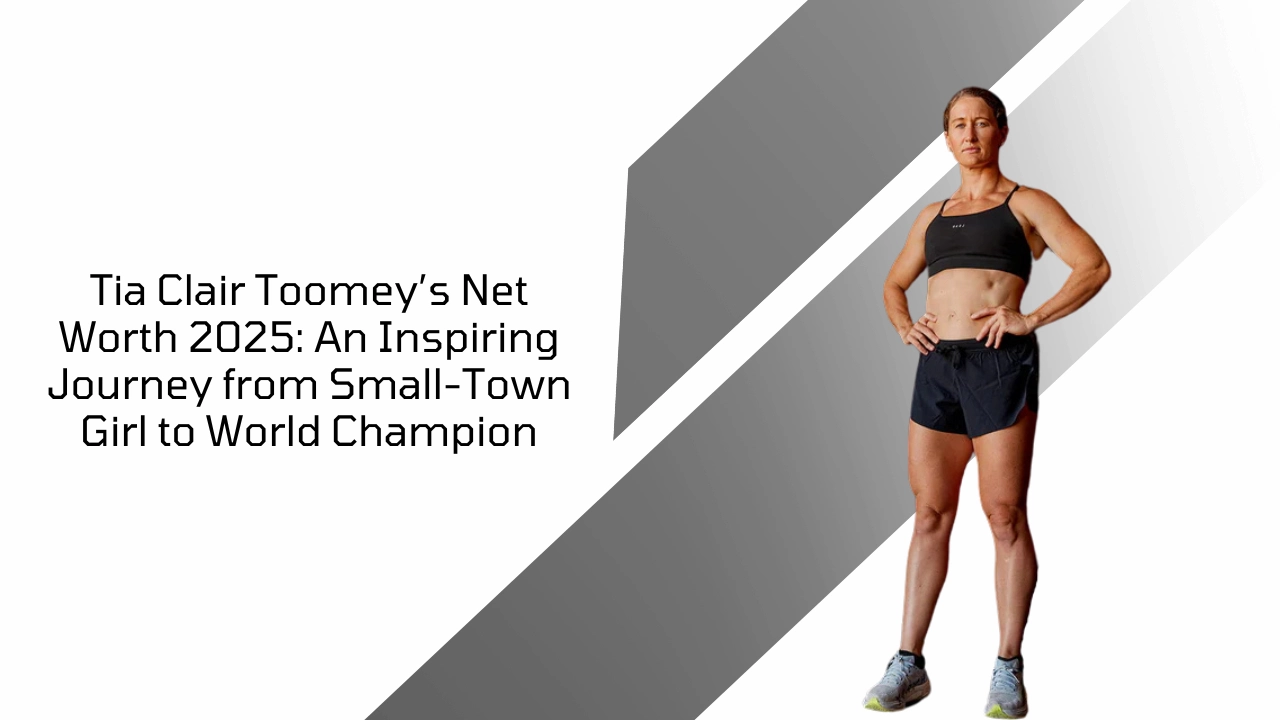 Tia Clair Toomey standing confidently in athletic wear, highlighting her fitness and champion physique.
