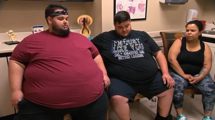 Geno and Nico in clinic during My 600-Lb Life Season 11 sharing their ongoing weight loss update.
