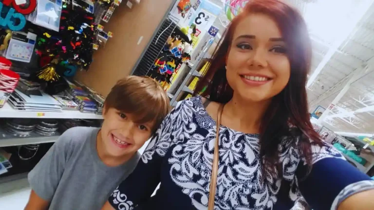 Whitney Purvis smiling with son Weston Gosa Jr. during a happy shopping trip.