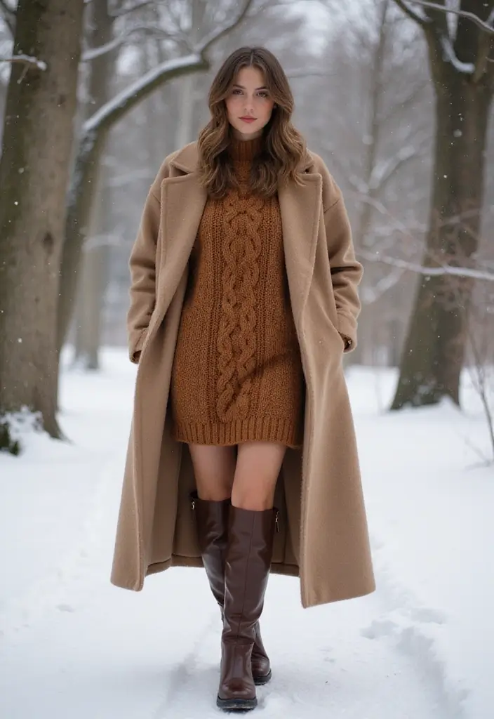 25 Winter Sweater Dresses That Are Cozy Yet Chic - 1. Chunky Knit Dreams