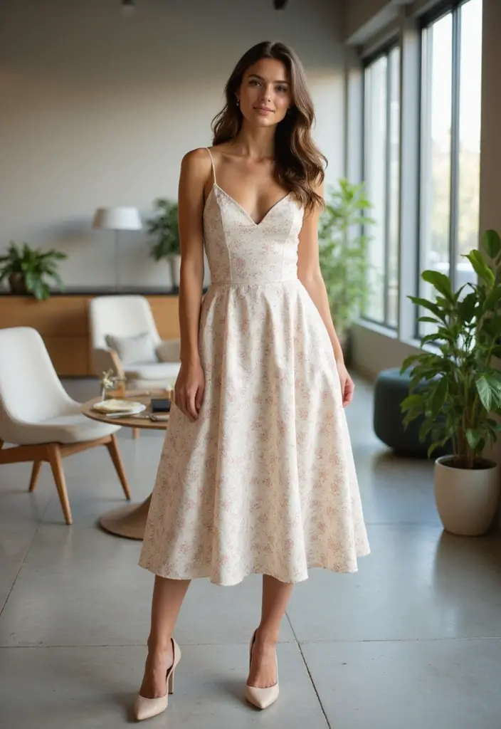27 Classy Work Dress Ideas for an Effortless Office Look - 1. The Classic Midi Dress